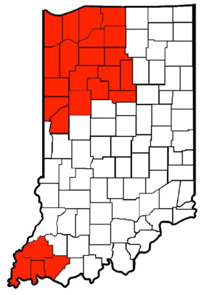 Producers in the hihglighted counties shold be on high alert for the presene of Palmer amaranth in their corn and soybean fields. The highlighted counties have either had Palmer amaranth reported within that county or a neighboring county.