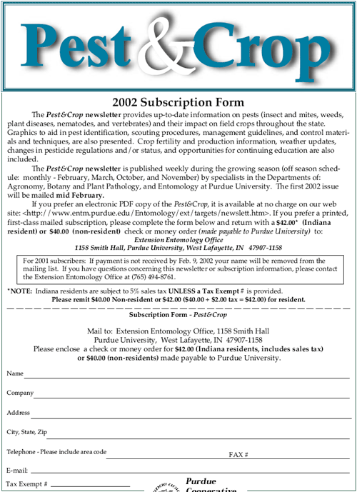 2002 Subscription Form