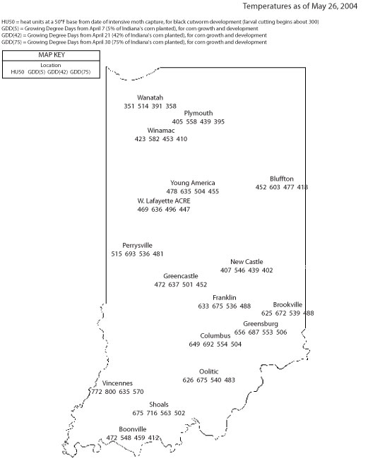 Temperatures as of May 26, 2004