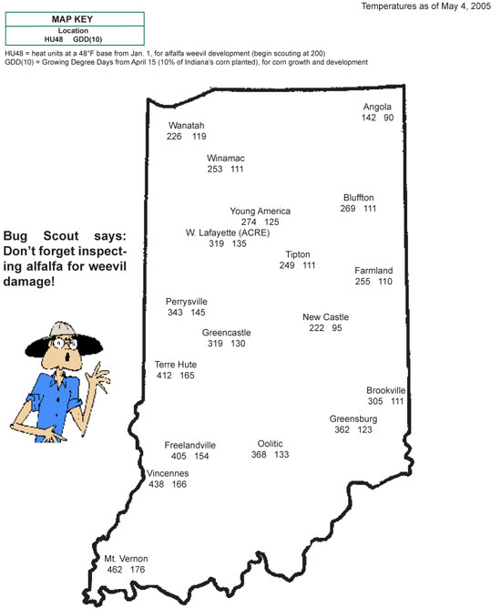 Temperatures as of May 4, 2005