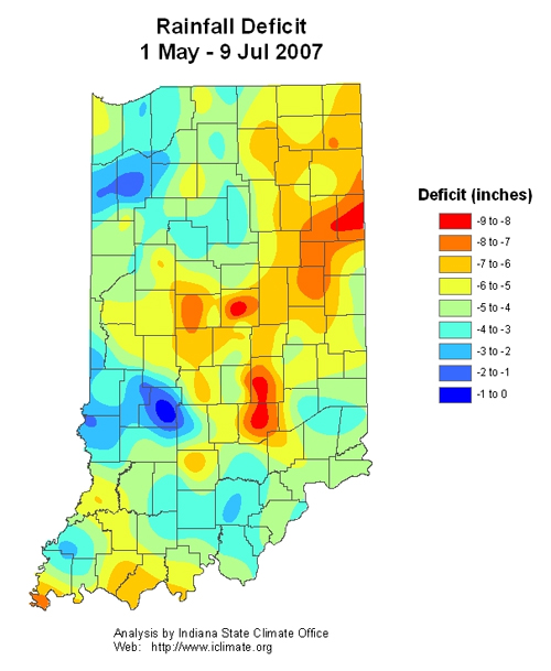 rainfall deficiet map