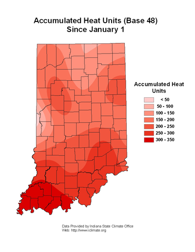 accumulated heat units for alfalfa weevil development