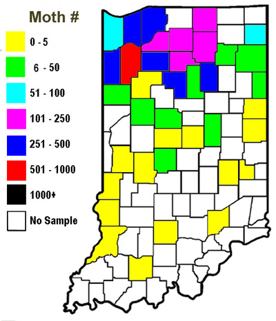 2009 Western bean cutworm moth captures, as of August 10