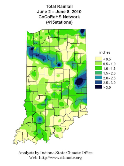 total rainfall June 2-June 8