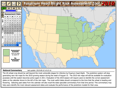 Fusarium Head Blighgt Rist Assement Tool 2010